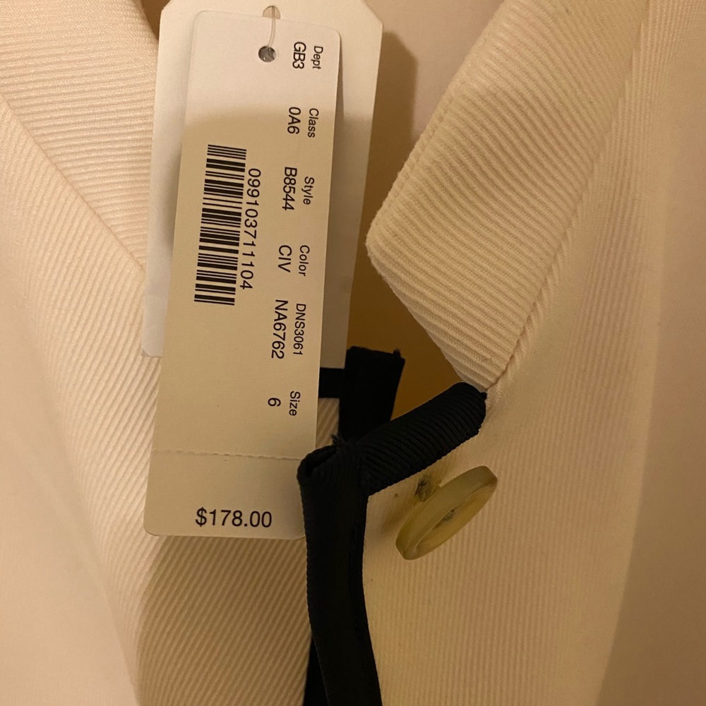 NWT J Crew cream with blue piping jacket - Picture 3 of 13
